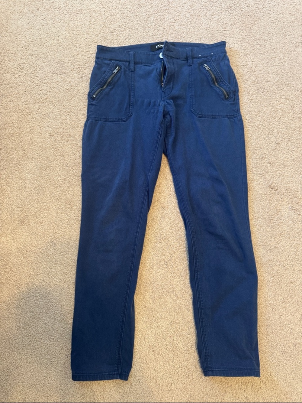 Express Navy Casual Zip-Front Pants